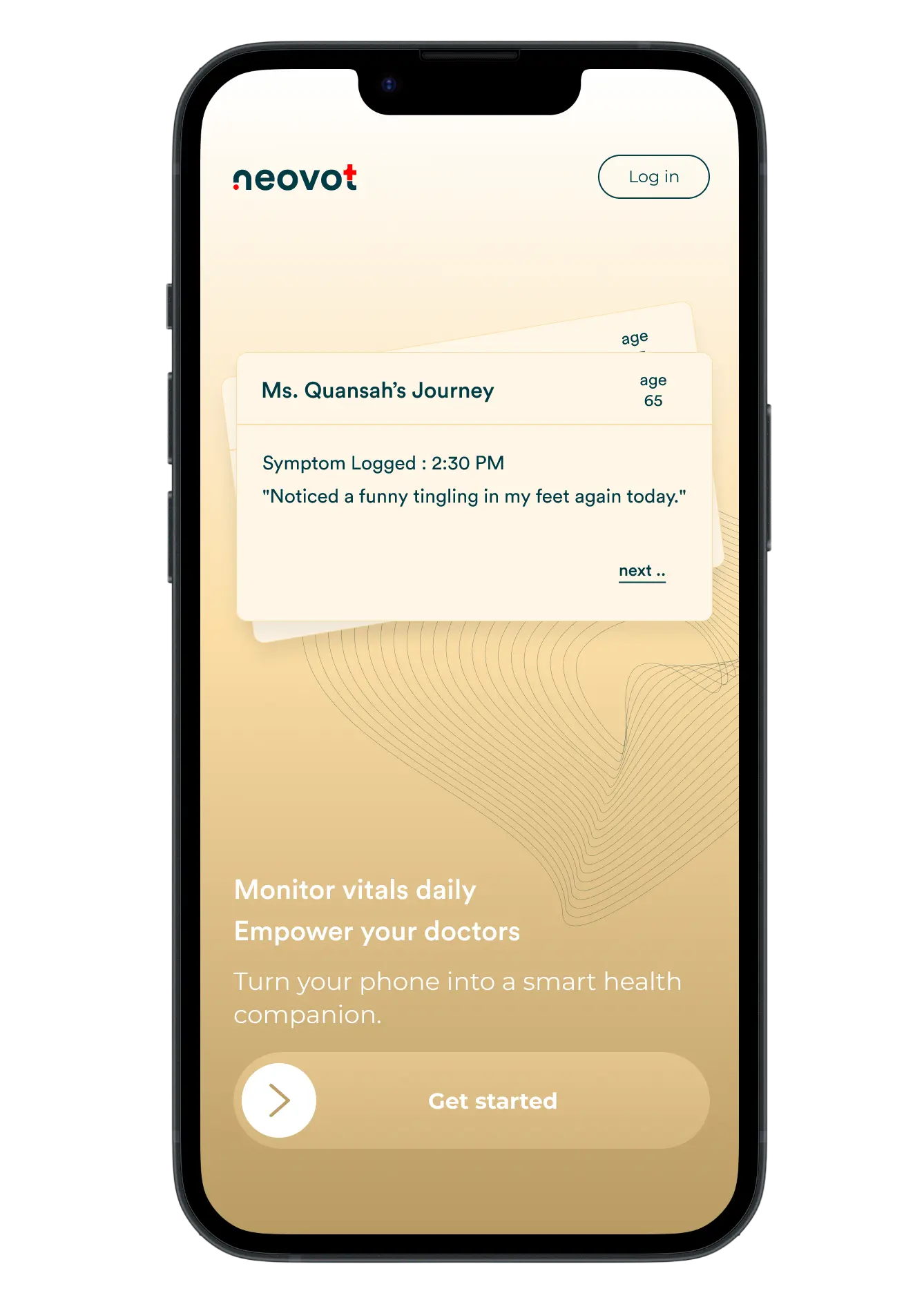 Daily health tracking screen
